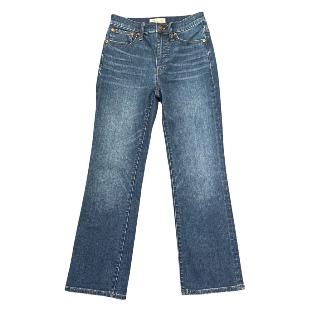 Madewell Cali Demi Boot Jeans Medium Wash Stretch Blue Western Rodeo Size 24